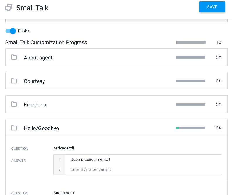 API IA: Small Talk