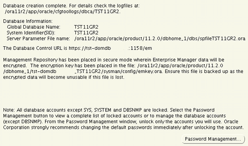 Installazione Oracle 11g R2 - Prospetto finale