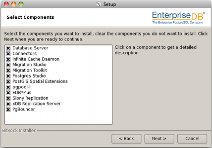 PostgreSQL graphical install - Advanced Products