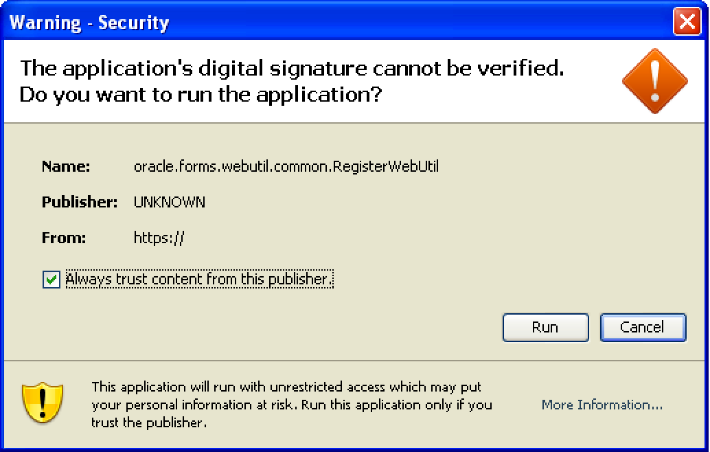 Installazione Java SE per client SQL Forms