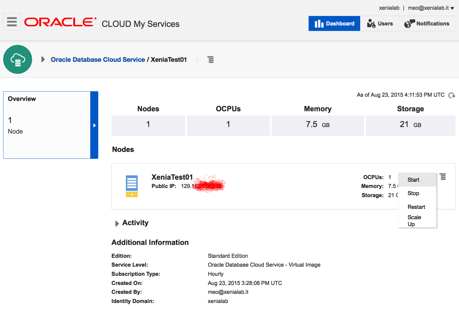 Oracle Cloud - Database Service Wizard - DDaaS