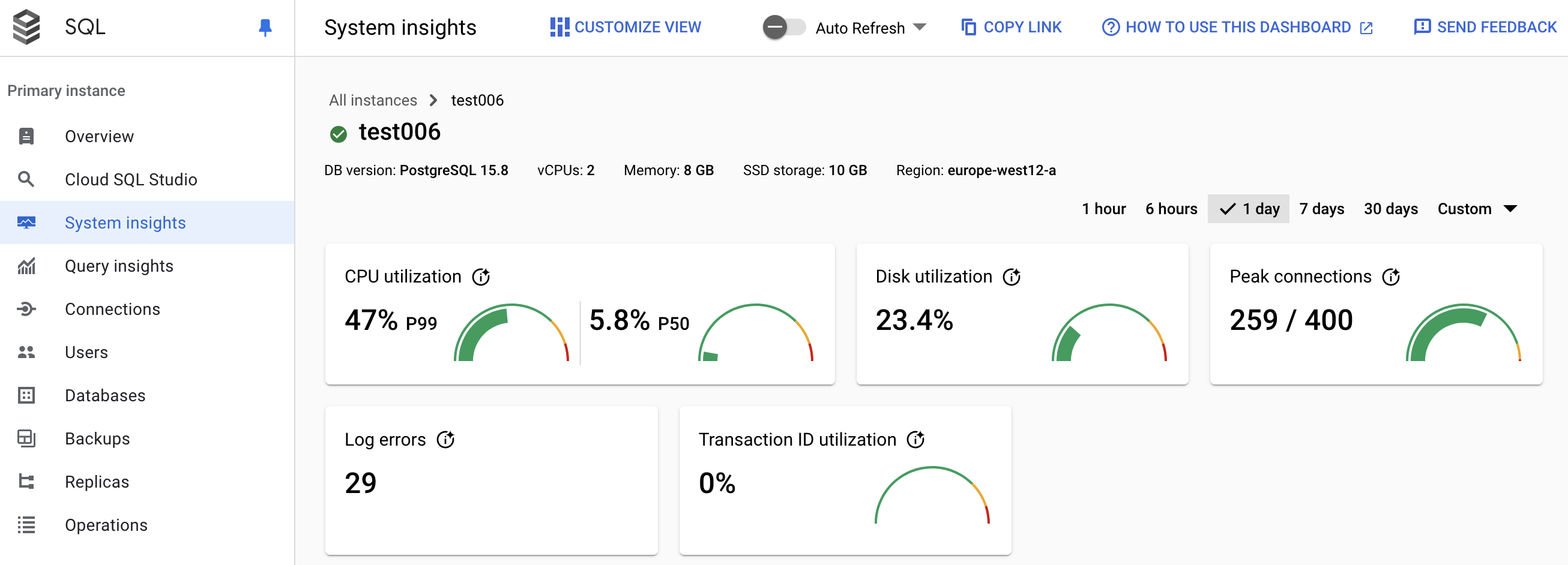 Cloud SQL - System Insights