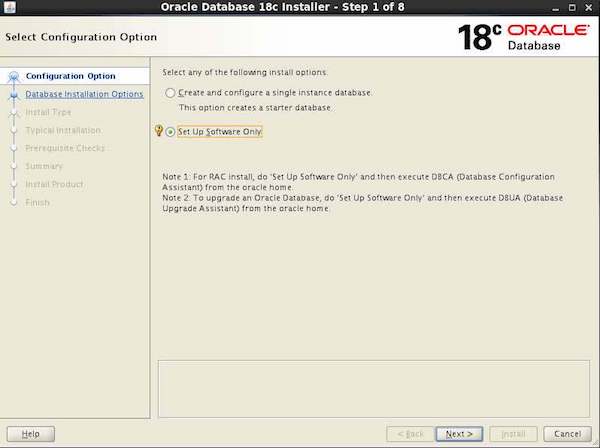 Installazione Oracle 18c - Passi installazione 1-8