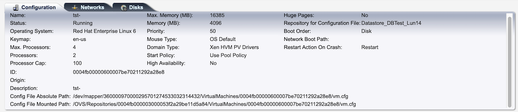 OVM - VM configuration