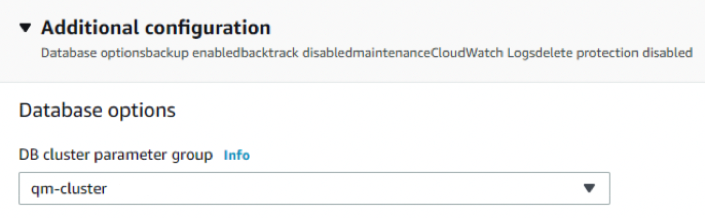 Aurora MySQL - add Cluster Parameter Group 