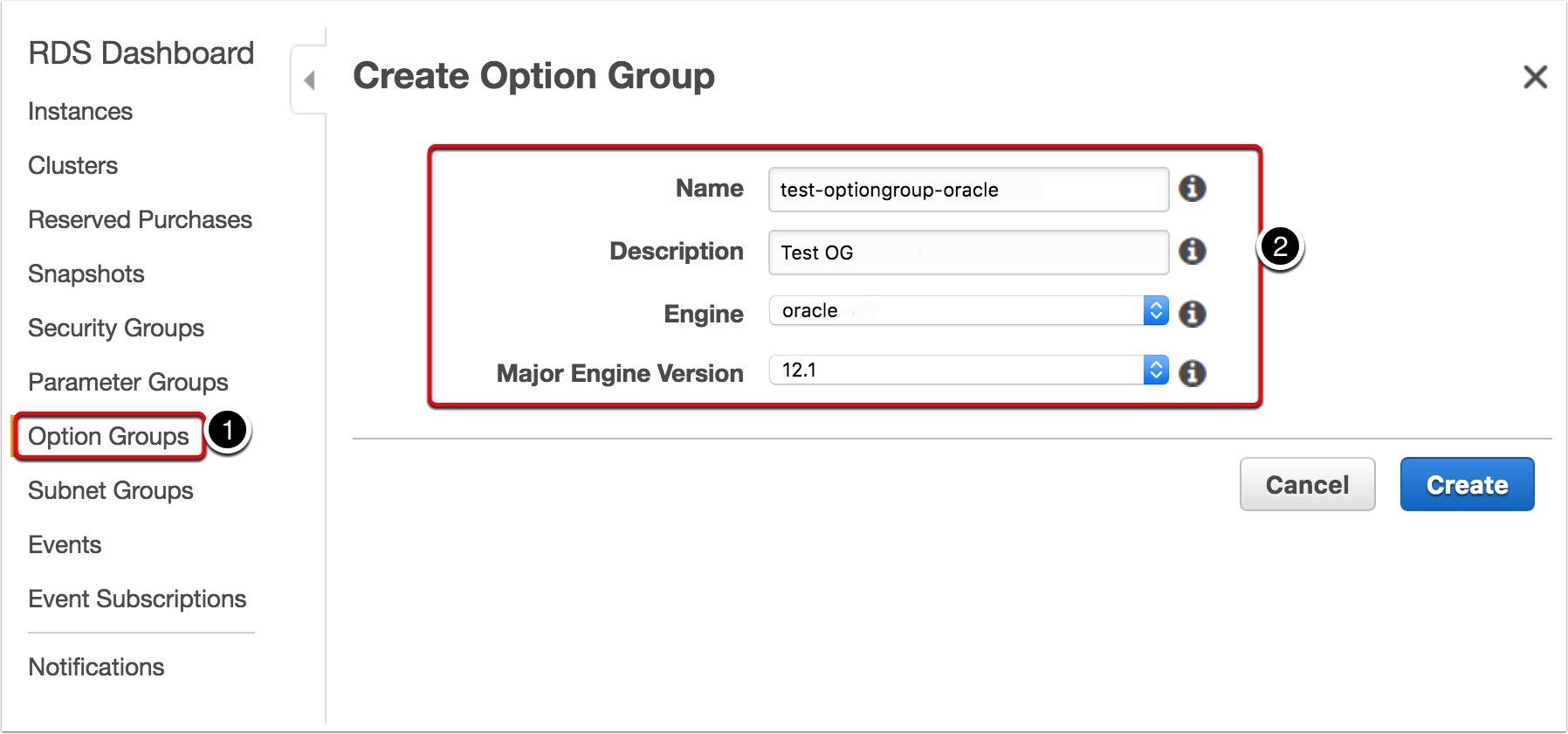 RDS Option Group