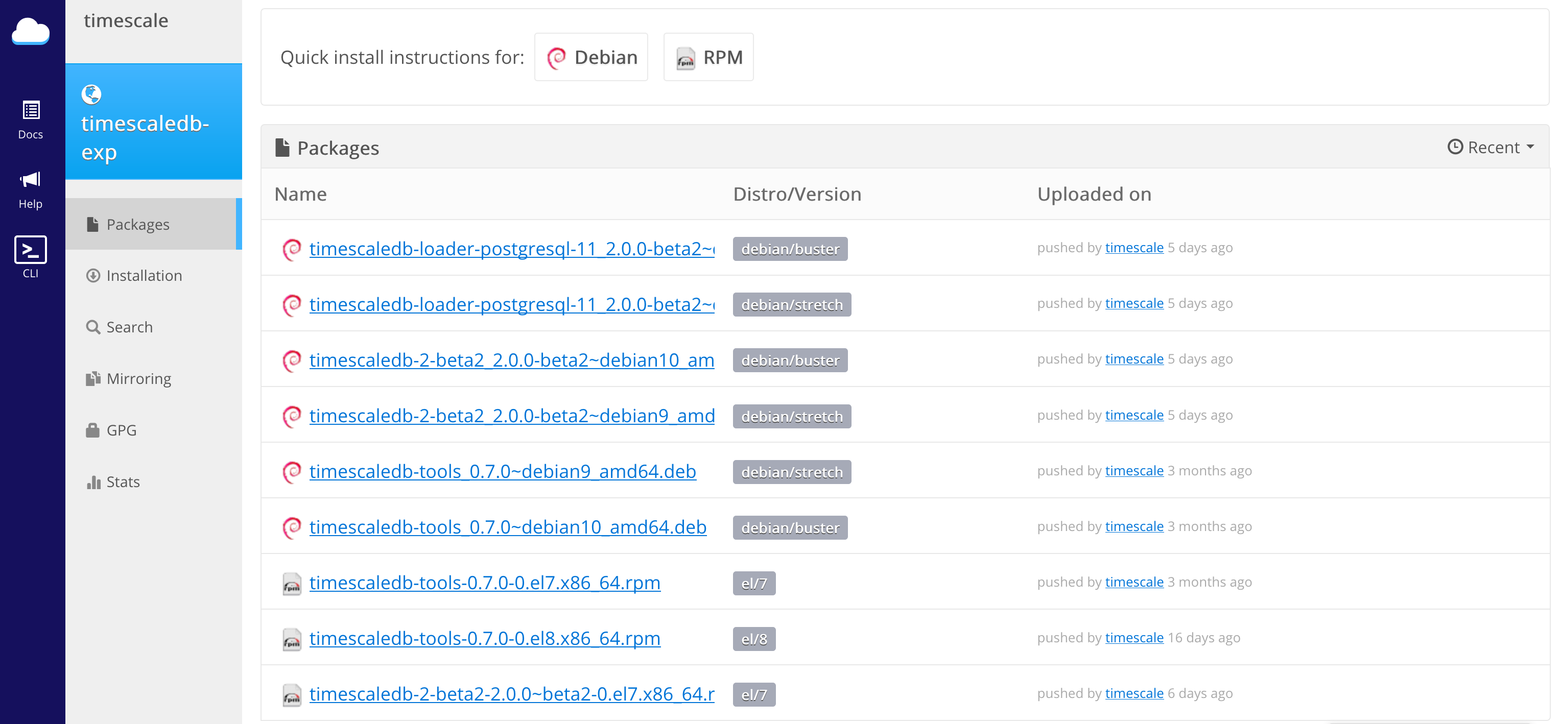 Package TimescaleDB Cluster