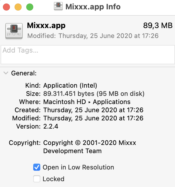 Mixxx workaround for Big Sur