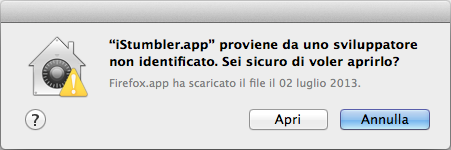 Mavericks Upgrade-sviluppatore non identificato