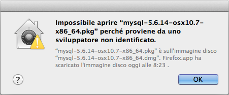 Mavericks Upgrade-sviluppatore non identificato