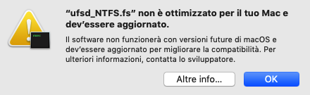 non e' ottimizzato per il tuo Mac e deve essere aggiornato