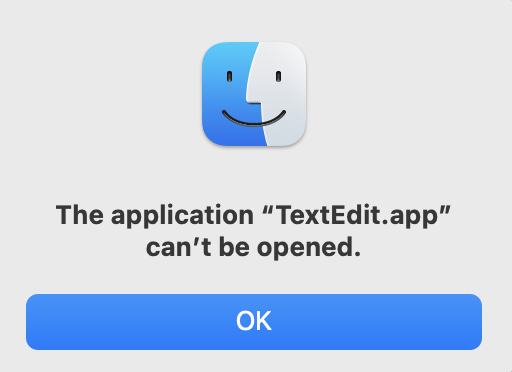 TextEdit.app does not start